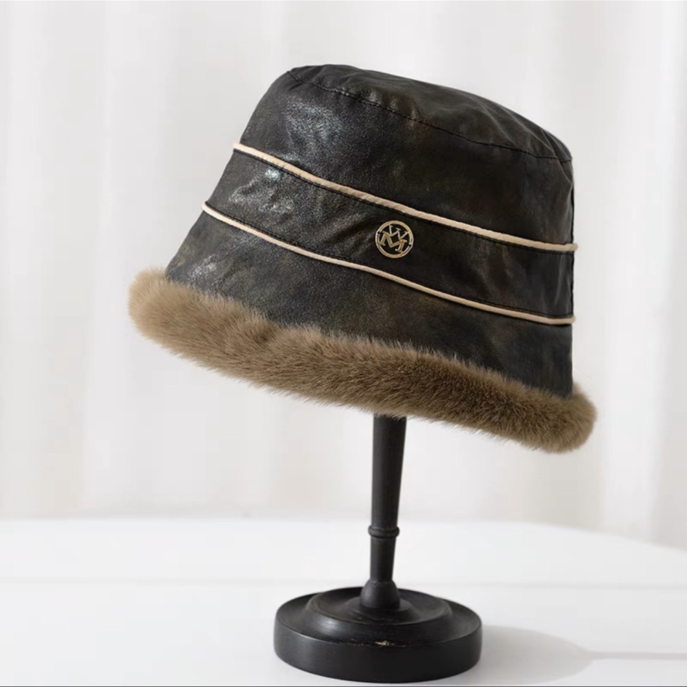 Brand New Winter Women Fur Leather Hat